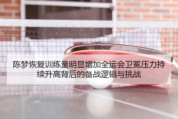 陈梦恢复训练量明显增加全运会卫冕压力持续升高背后的备战逻辑与挑战